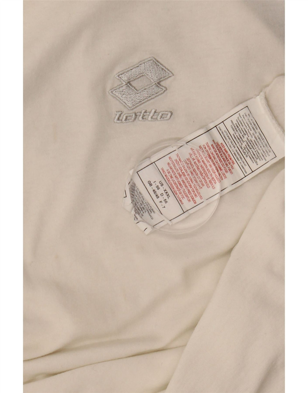 T-shirt da uomo LOTTO Top UK 46/46 3XL Cotone color block bianco