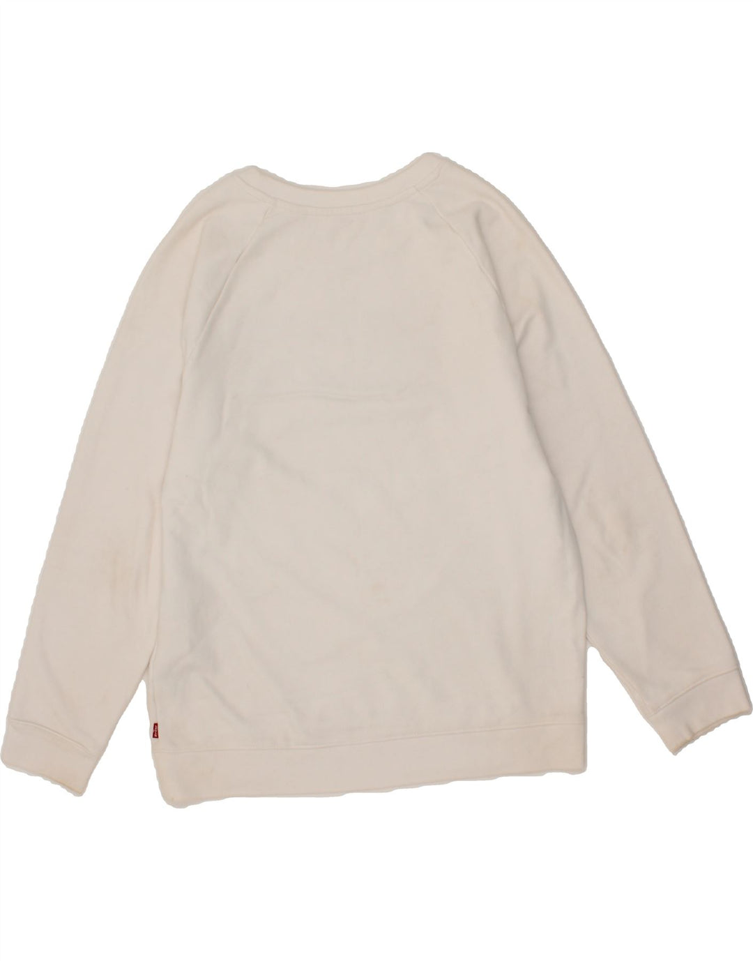 LEVI'S Mens Graphic Sweatshirt Jumper Small White Cotton Vintage Levi's and Second-Hand Levi's from Messina Hembry 
