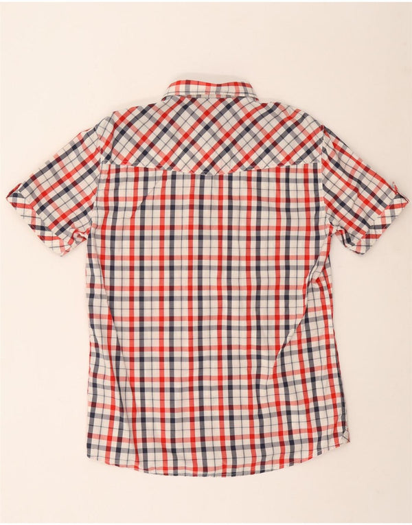 Camicia a maniche corte da uomo Mustang XL in cotone a quadri multicolore