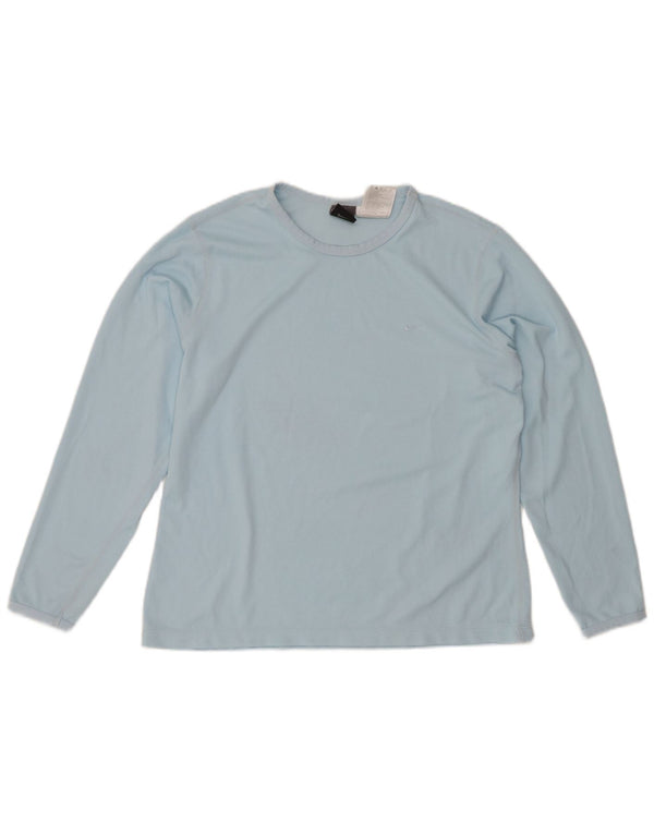 NIKE Top Dri Fit da donna a manica lunga US 12/14 Large Blu Poliestere