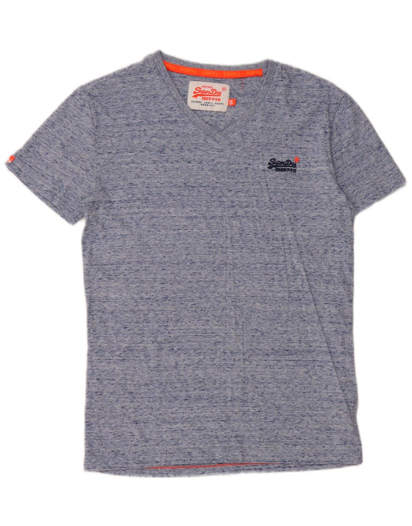 T-shirt da uomo Superdry Top Small in cotone chiazzato blu