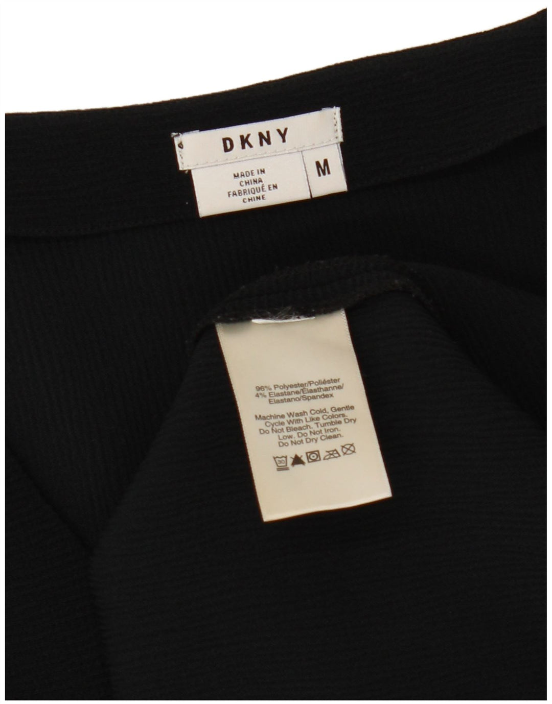 Top da donna Dkny a maniche lunghe UK 14 poliestere nero medio