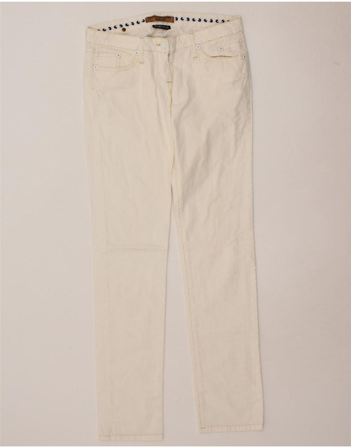 DANIELE ALESSANDRINI Womens Slim Casual Trousers W29 L31 White Vintage Daniele Alessandrini and Second-Hand Daniele Alessandrini from Messina Hembry 