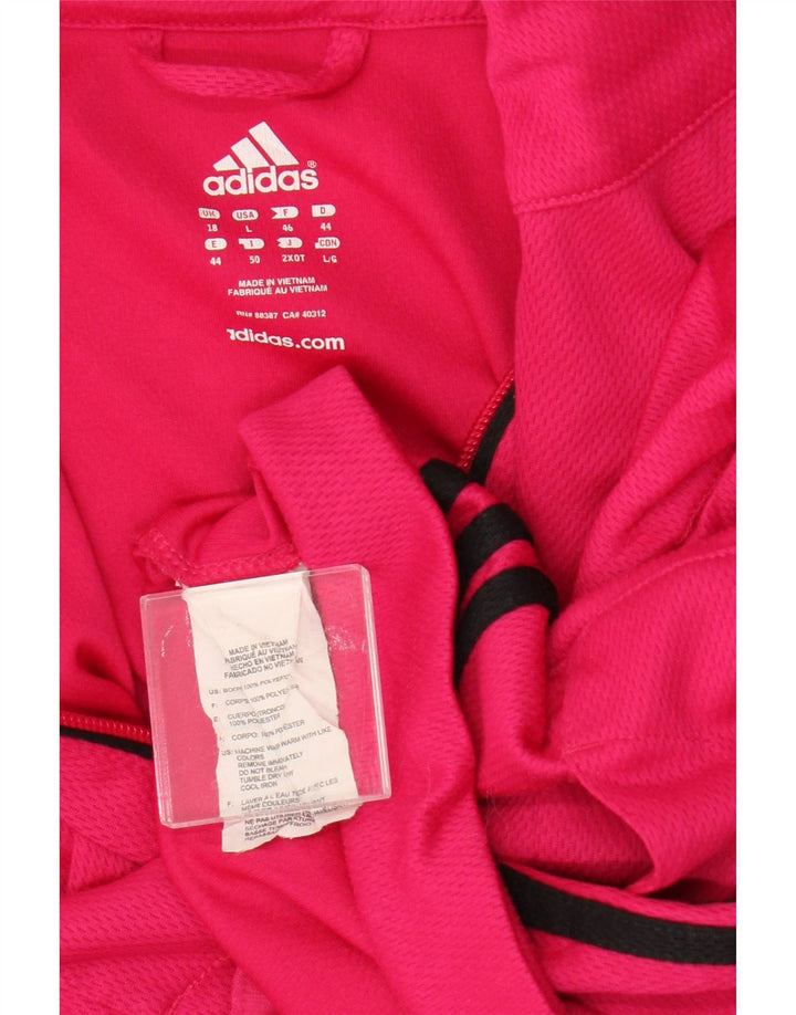 Giacca da tuta da donna Adidas UK 18 XL poliestere rosa