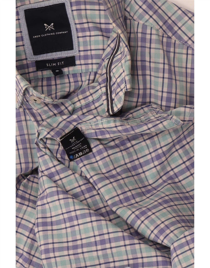 Crew Clothing Camicia slim fit da uomo a quadri piccoli in cotone multicolore