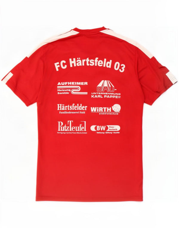 T-shirt grafica Adidas da uomo Aeroready Top in poliestere color block rosso medio