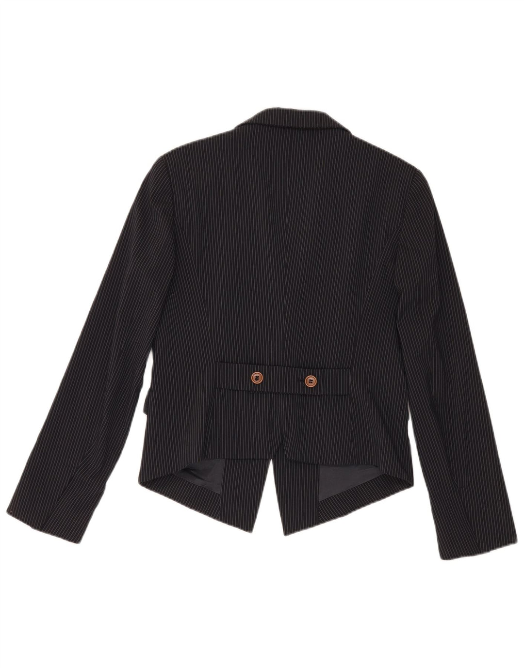 Max & Co. Giacca blazer da donna a 2 bottoni UK 14 grande gessato nero