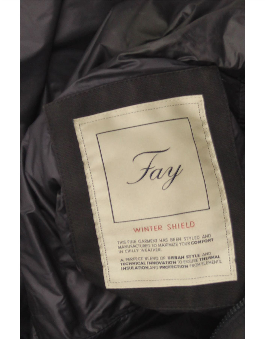 Cappotto imbottito da uomo Fay UK 42 XL poliestere blu navy