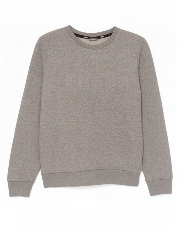 Felpa grafica da donna Puma Jumper UK 14 Cotone chiazzato grigio medio