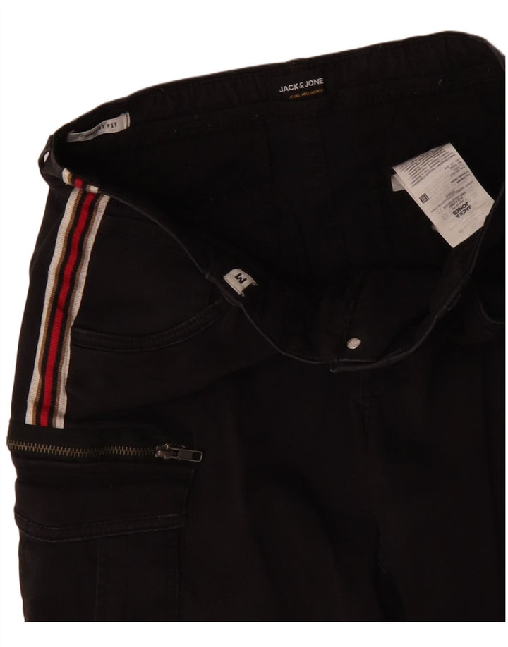 JACK & JONES Pantaloncini cargo da uomo vestibilità comfort medi W30 cotone nero