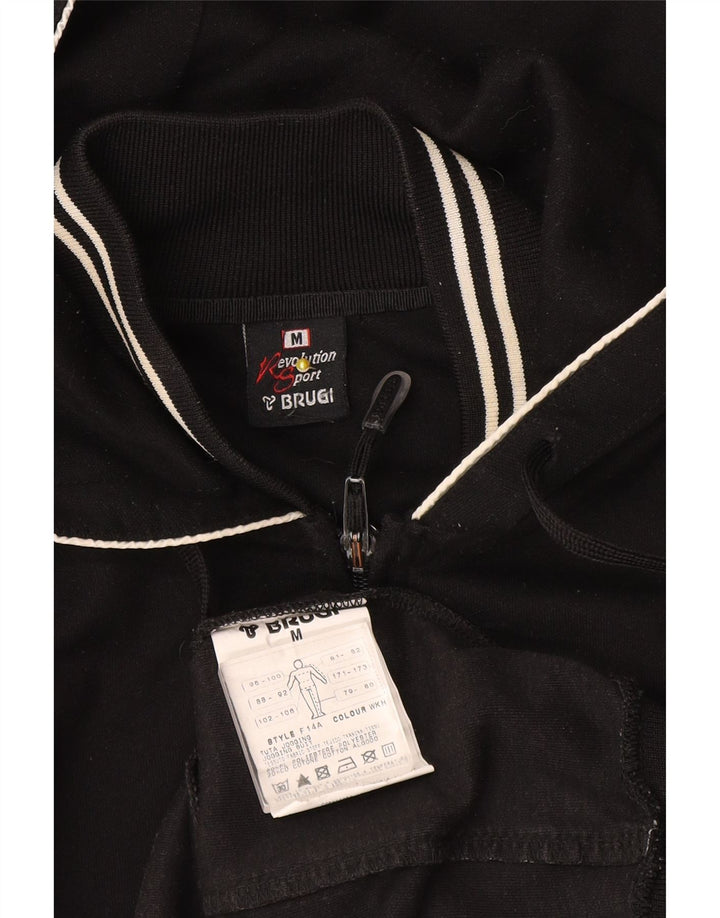 Felpa con cappuccio e zip da uomo Brugi in poliestere nero medio