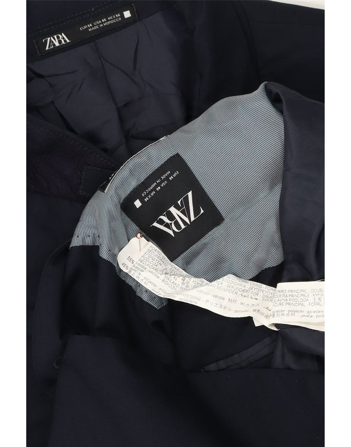 Giacca blazer da uomo a 2 bottoni Zara EU 56 XL viscosa blu navy