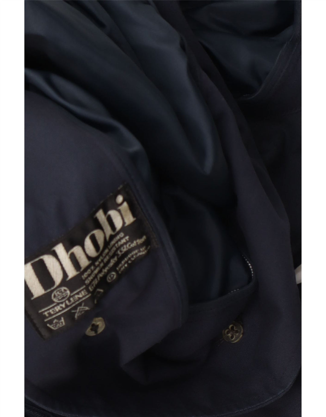Cappotto da uomo Dhobi UK 38 poliestere medio blu navy