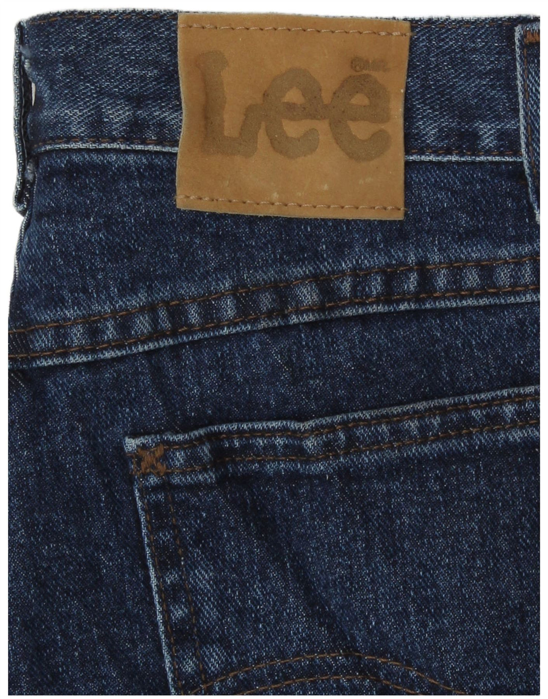 Pantaloncini di jeans a vita alta da donna Lee W28 Blu medio