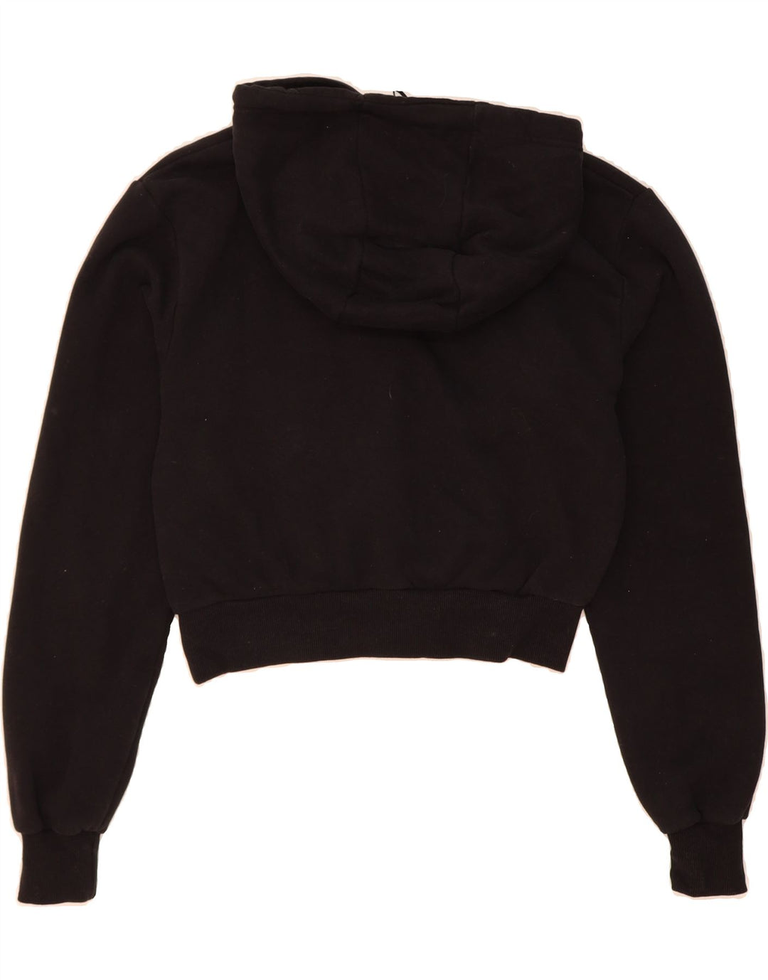 ELLESSE Womens Crop Oversized Graphic Hoodie Jumper UK 10 Medium  Black Vintage Ellesse and Second-Hand Ellesse from Messina Hembry 