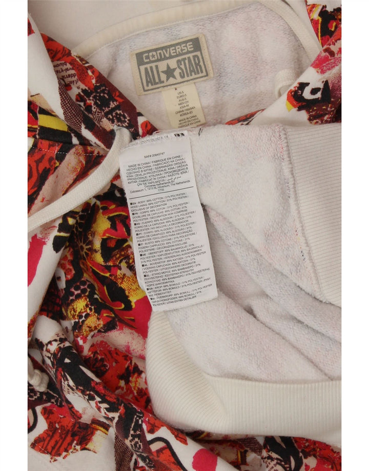 CONVERSE Felpa con cappuccio da donna con motivo astratto UK 10 Small multicolore
