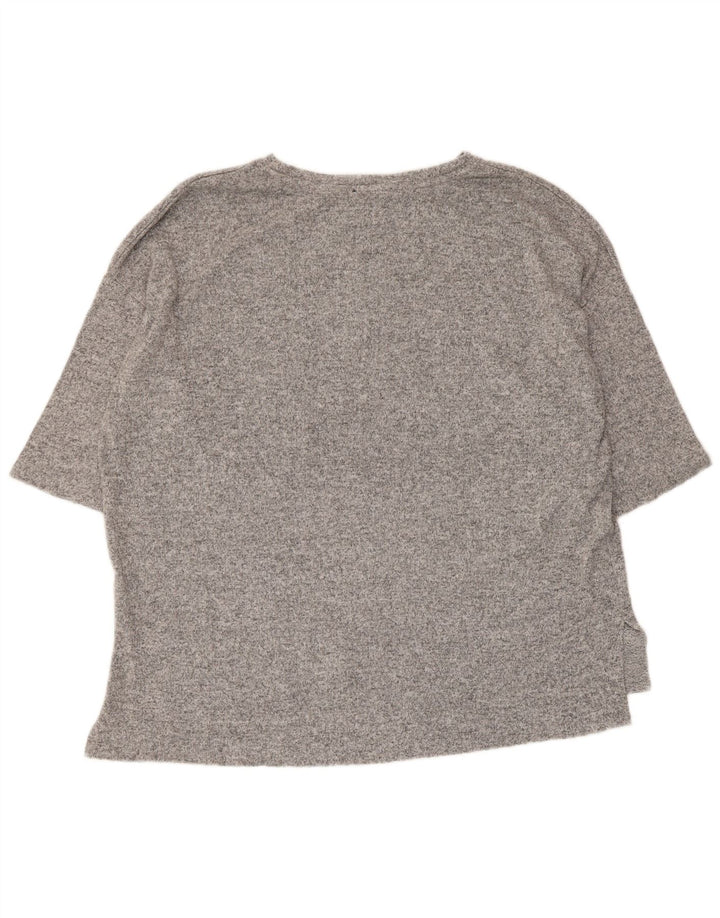 Top Zara Trafaluc da donna oversize manica 3/4 UK 14 Grigio medio chiazzato