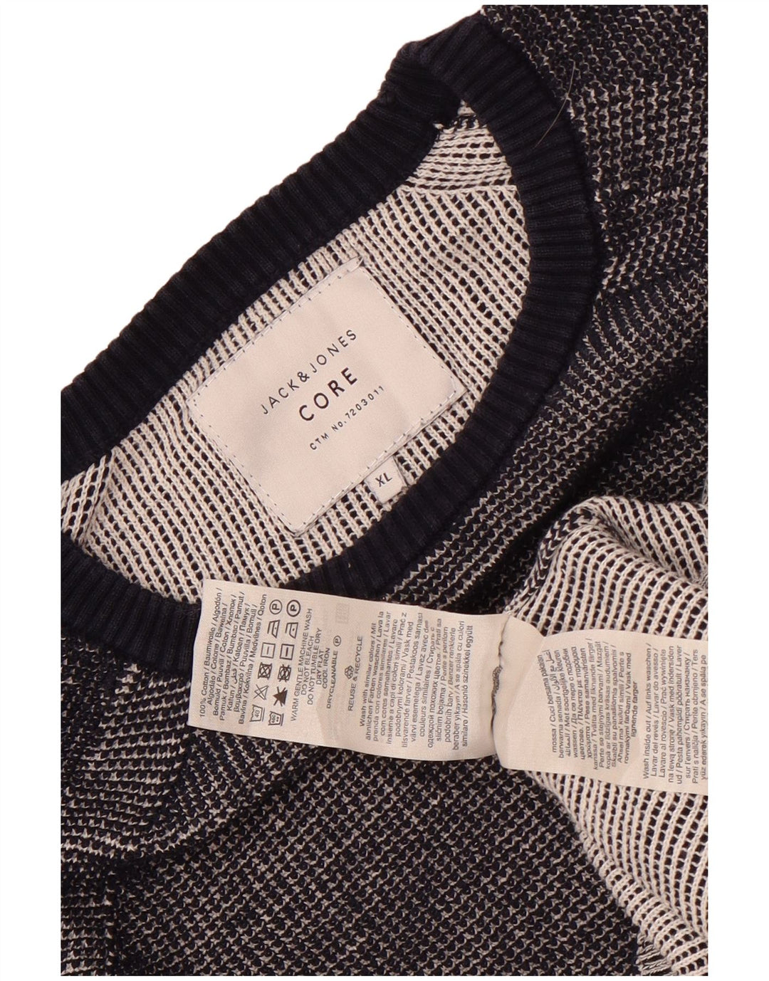 Maglione maglione girocollo da uomo Jack & Jones XL in cotone grigio