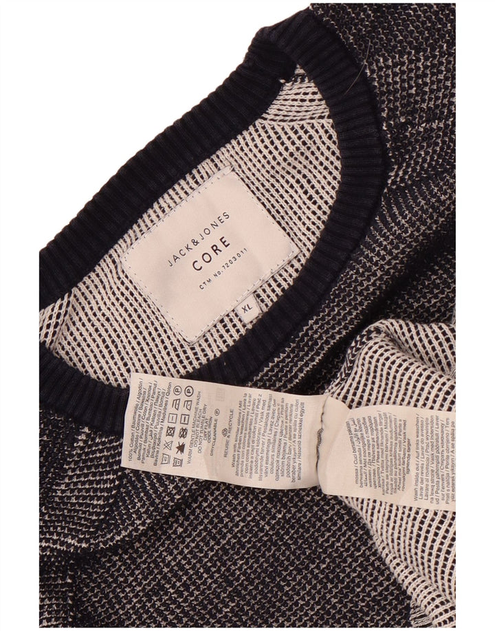 Maglione maglione girocollo da uomo Jack & Jones XL in cotone grigio