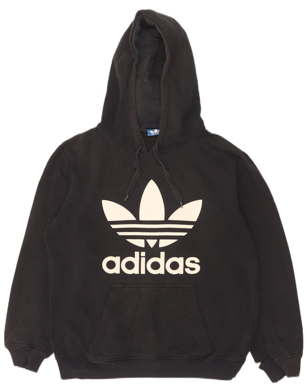 Felpa con cappuccio grafica da uomo Adidas piccola in cotone nero