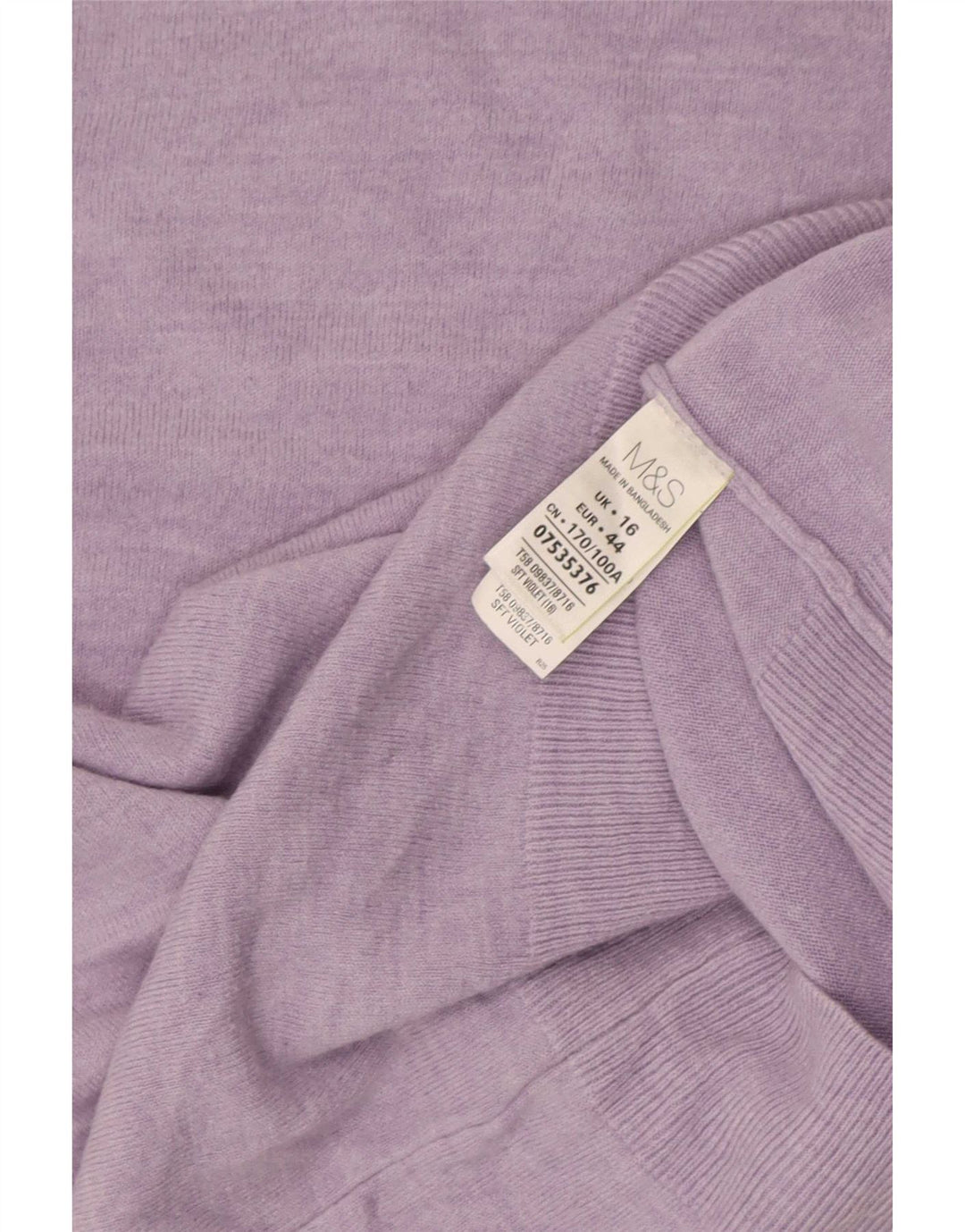 Maglione maglione girocollo da donna Marks & Spencer UK 16 grande viola