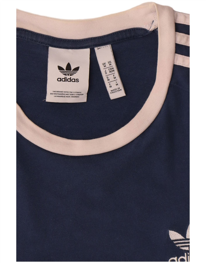 T-shirt da uomo Adidas Top media in cotone blu navy