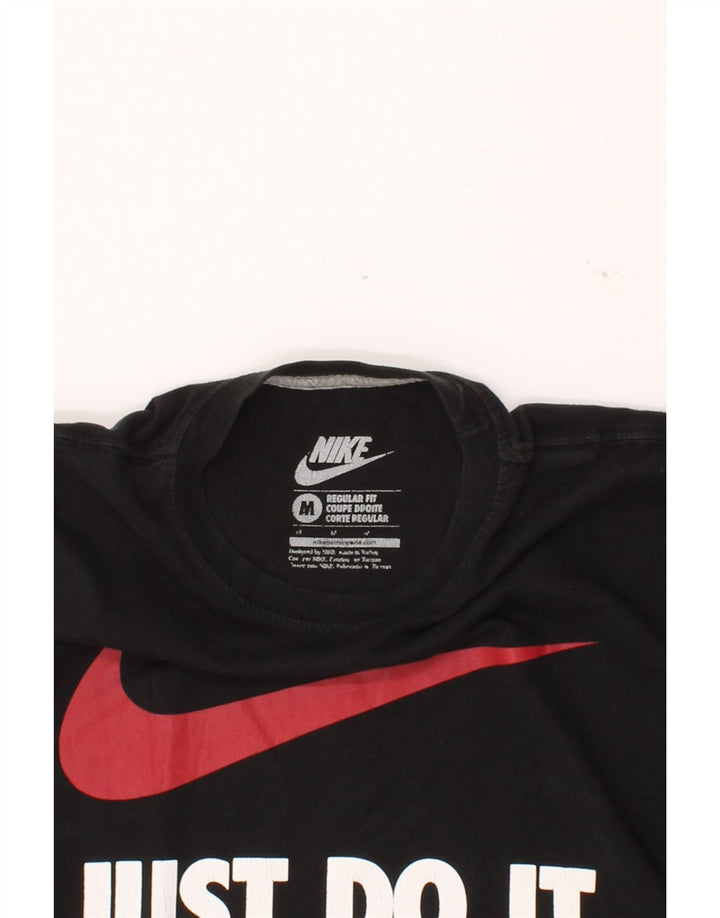 NIKE Mens Regular Fit Graphic T-Shirt Top Medium Black Cotton Vintage Nike and Second-Hand Nike from Messina Hembry 