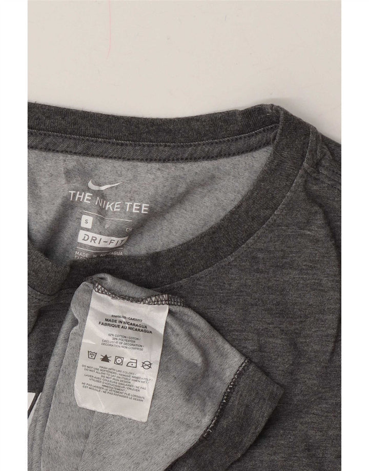 T-shirt grafica Nike Dri Fit da uomo, piccola, in cotone grigio
