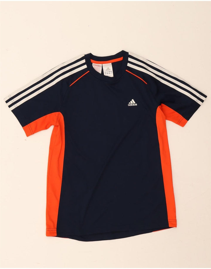 T-shirt da ragazzo Adidas Top 13-14 anni in poliestere color block blu navy