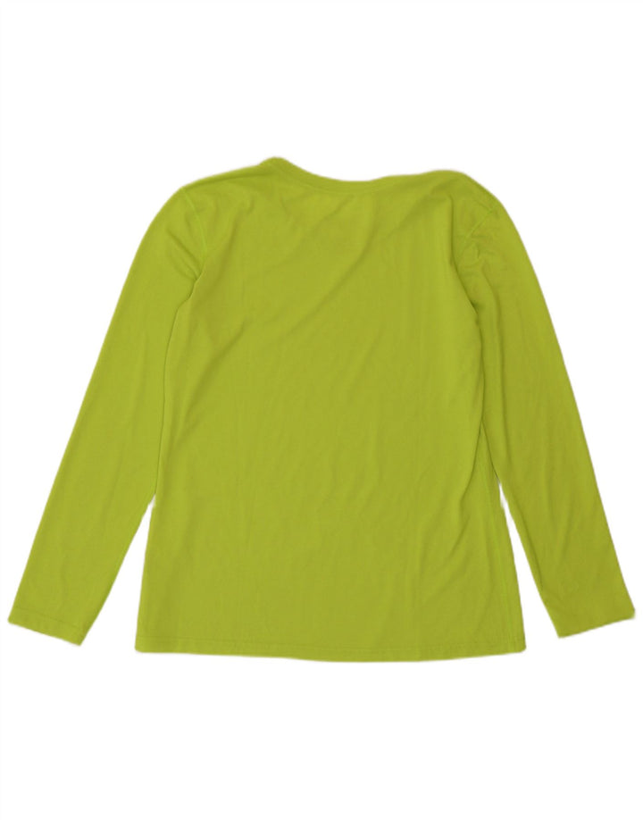 Nike Donna Dri Fit Regular Fit Top Manica Lunga UK 14 Verde Medio