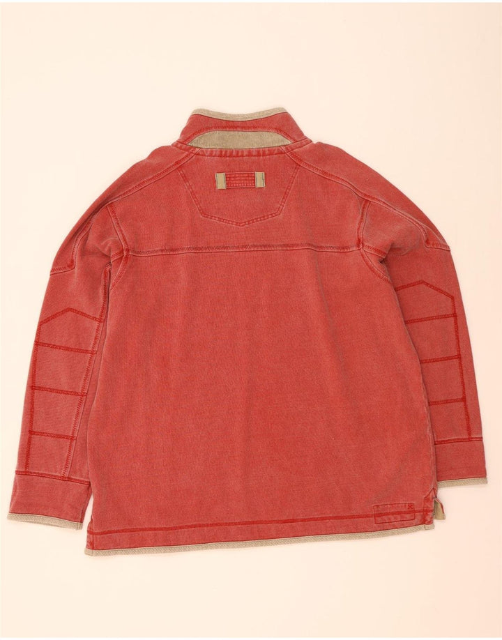 Felpa da uomo con collo con zip Fat Face Maglione 2XL Cotone rosso
