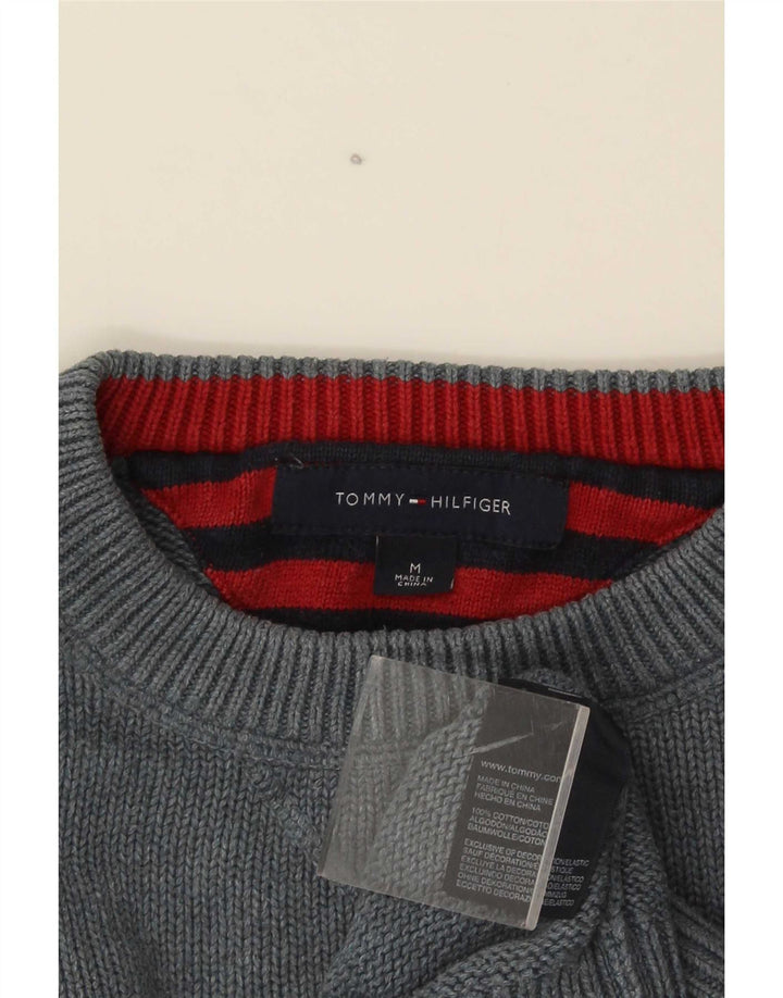 Maglione maglione girocollo da uomo Tommy Hilfiger in cotone grigio medio
