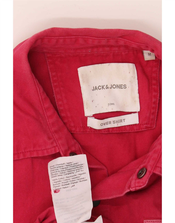Jack & Jones Camicia di jeans da uomo in cotone rosa medio