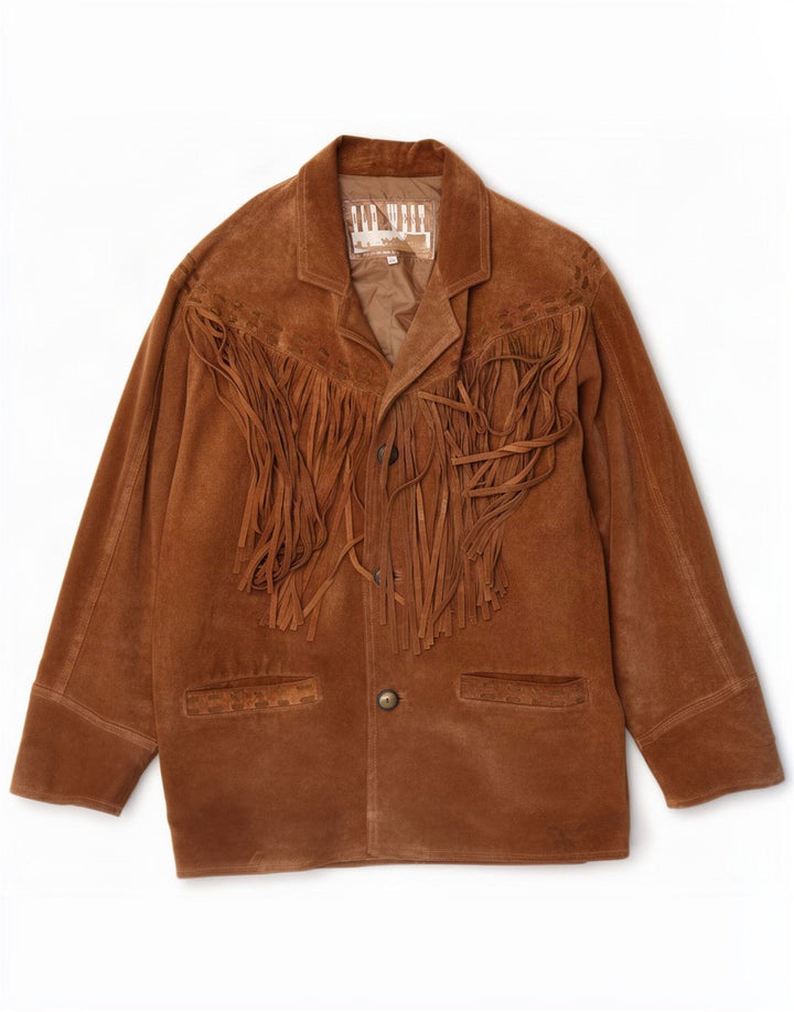 Giacca vintage in pelle scamosciata da uomo UK 38 Marrone medio