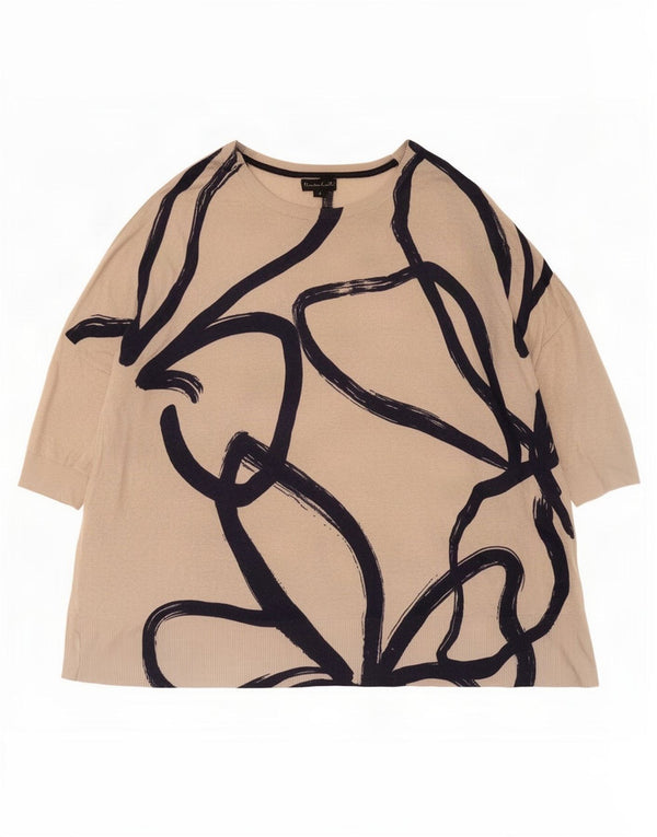 Maglione da donna Phase Eight con scollo a barca e maniche a 3/4 UK 16 Large Beige