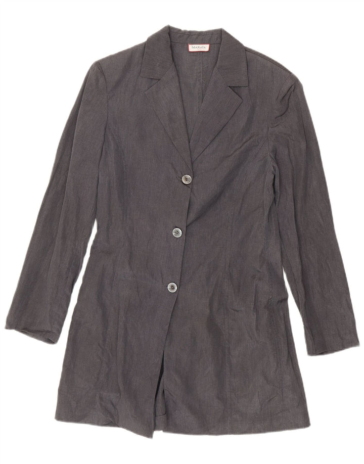 Max & Co. Giacca blazer a 3 bottoni lunga da donna UK 12 Lino grigio medio