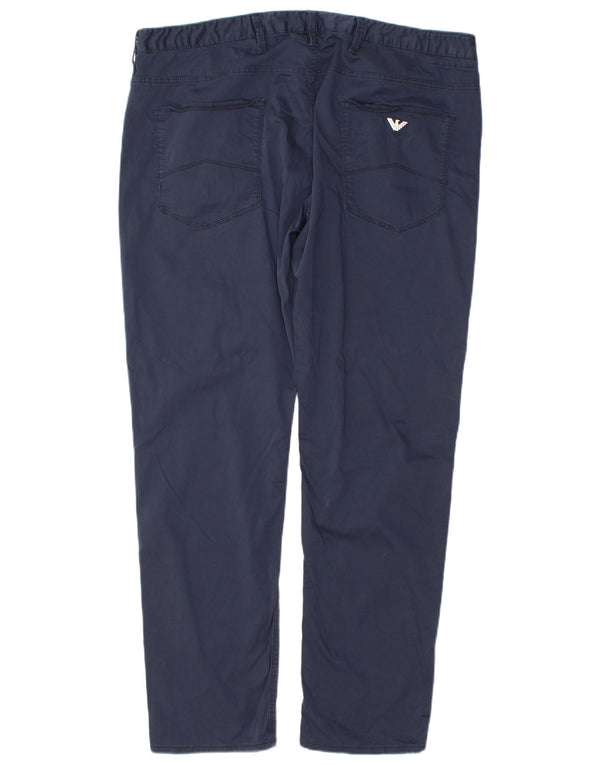 Pantaloni casual dritti da uomo Emporio Armani W40 L32 cotone blu navy