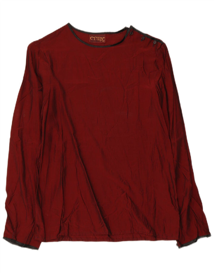Camicetta vintage da donna Top IT 42 Viscosa bordeaux medio