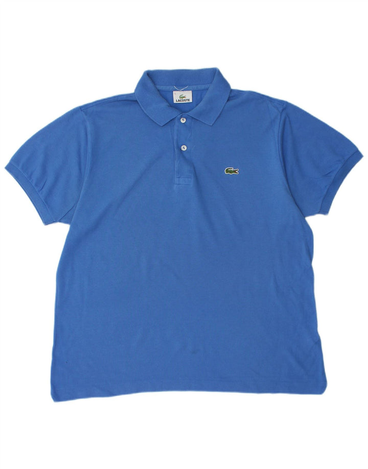 LACOSTE Mens Polo Shirt Size 5 Large Blue Cotton