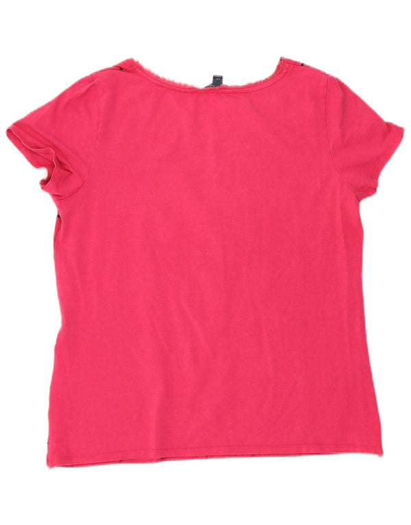 T-shirt grafica da donna Tommy Hilfiger Top UK 14 grande rosa geometrica