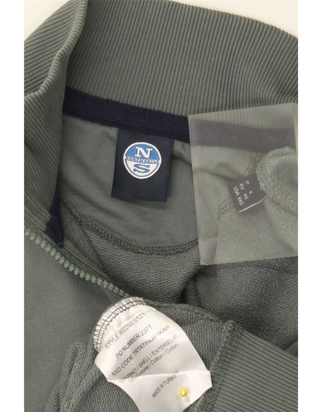 Giacca da ginnastica grafica da uomo North Sails 2XS cotone verde