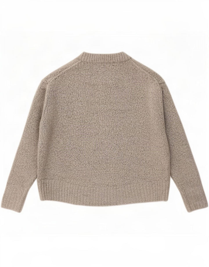 Maglione girocollo oversize da donna Zara UK 10 piccolo grigio screziato