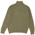 Massimo Dutti Maglione da uomo con zip e collo in lana verde medio