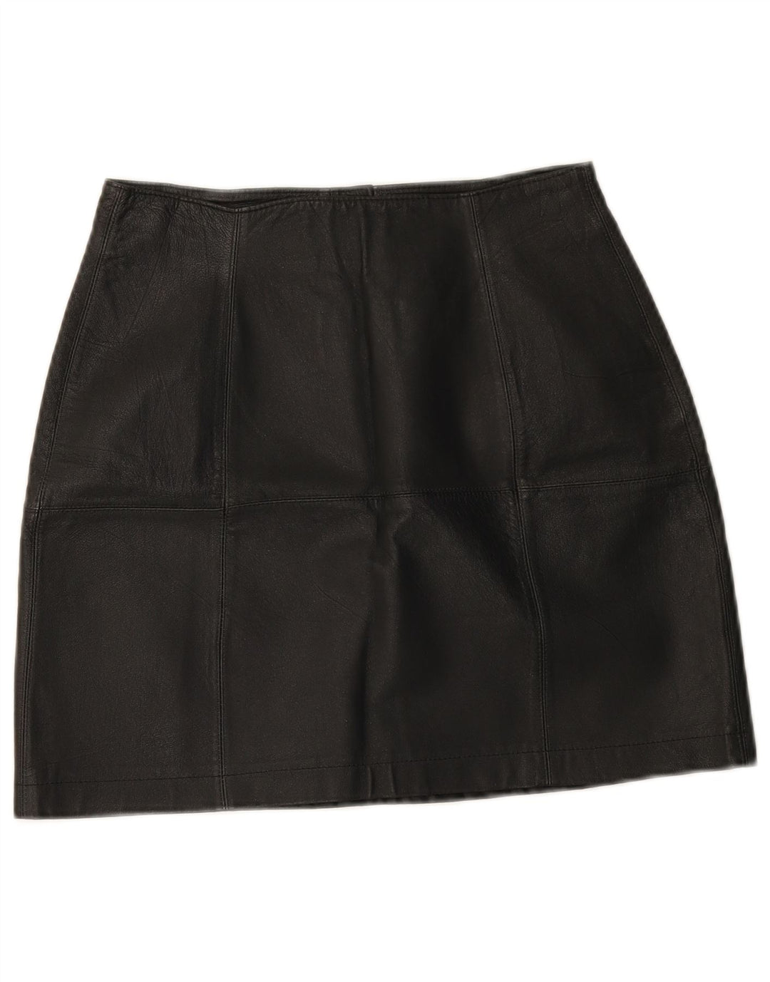 Mini gonna in pelle vintage da donna W25 XS in pelle nera