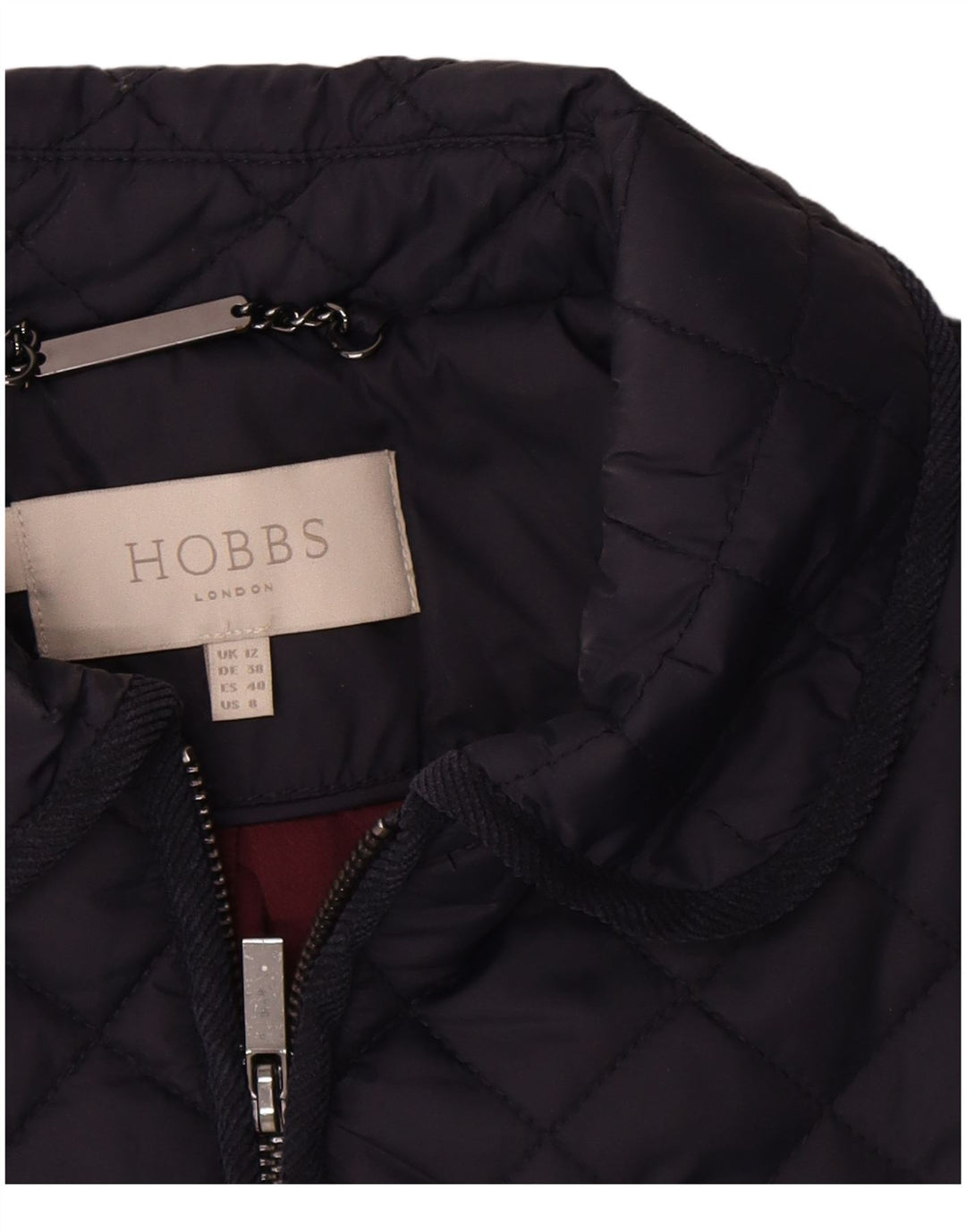Giacca trapuntata da donna Hobbs UK 12 media blu navy in poliammide