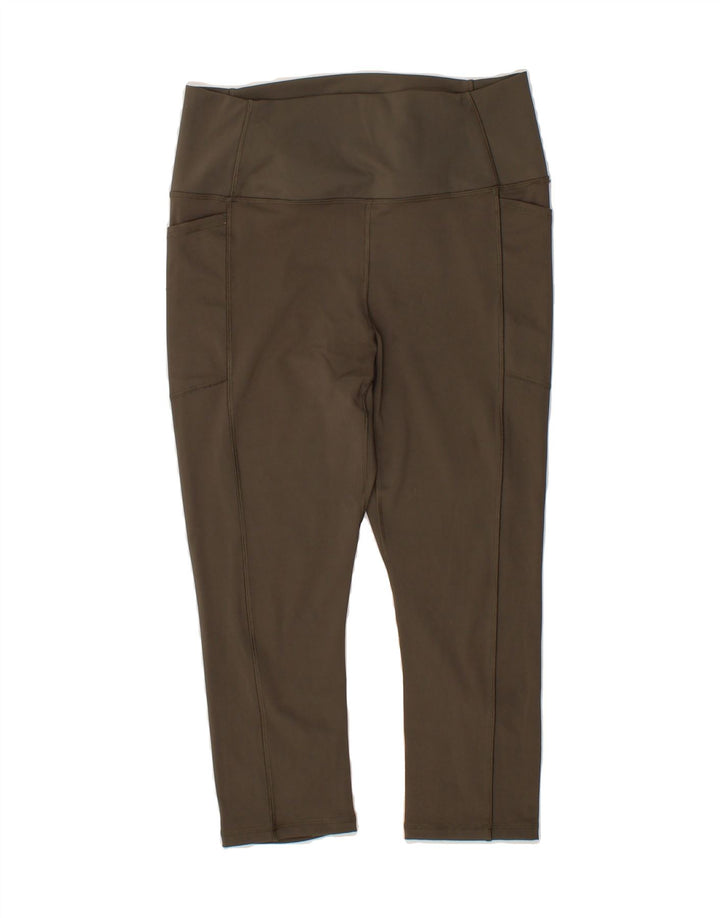 RBX ACTIVE Womens Capri Leggings UK 18 XL  Khaki Polyester Vintage RBX Active and Second-Hand RBX Active from Messina Hembry 