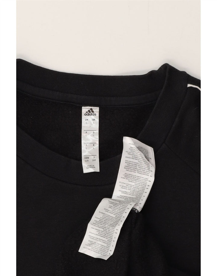 Felpa ADIDAS da uomo maglione grande in cotone nero