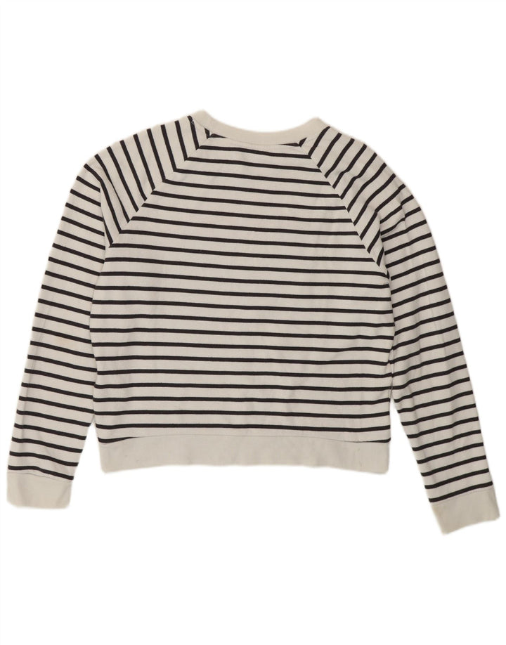 Levi's Felpa con grafica da donna Maglione UK 14 Medium White Striped Nautical
