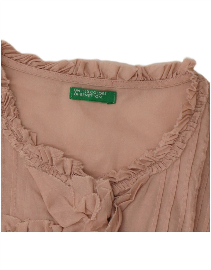 Camicetta da donna con volant sul davanti Benetton UK 14 Large Rosa