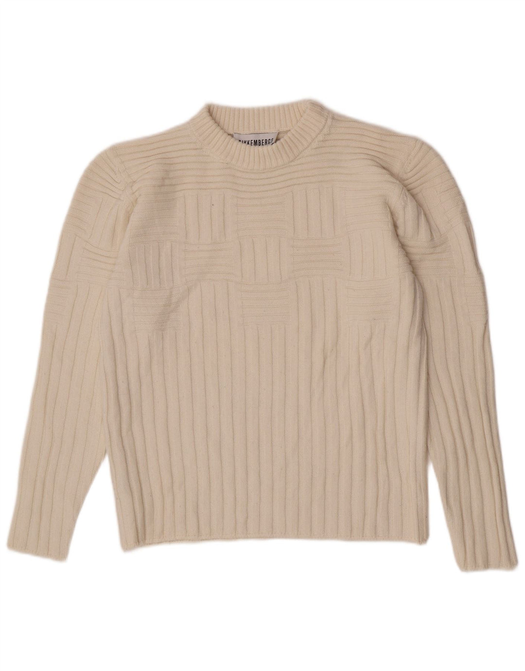 Maglione maglione girocollo da donna Bikkembergs UK 12 medio bianco sporco